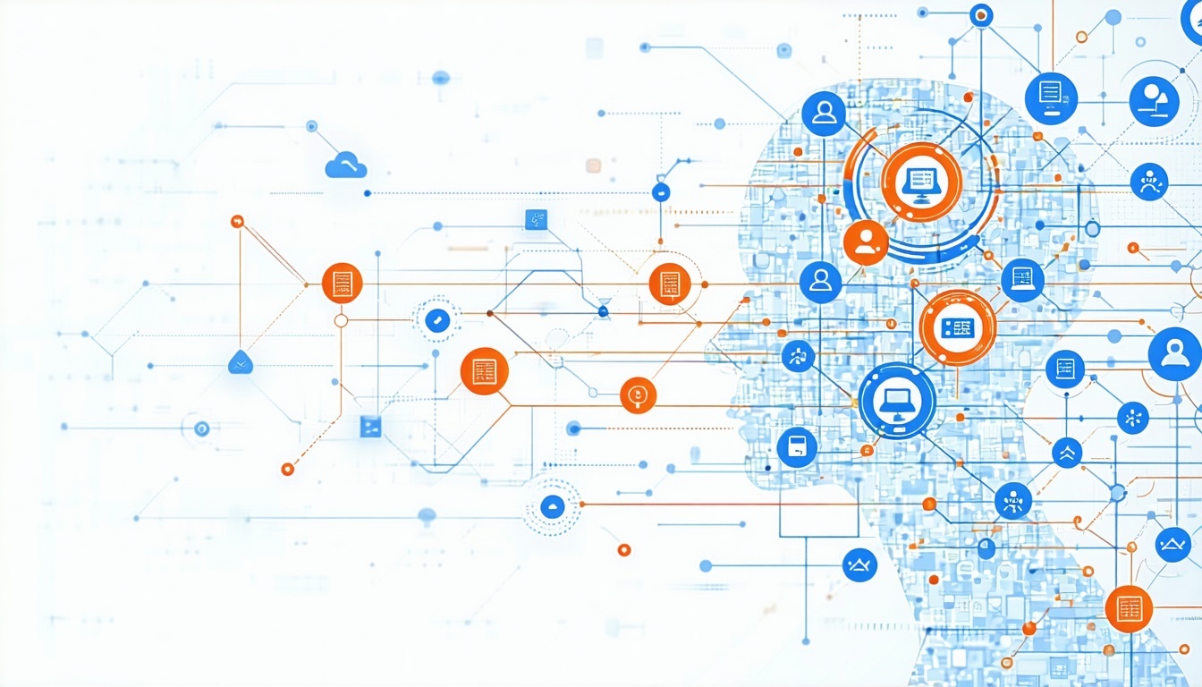 A dynamic illustration showing interconnected cust